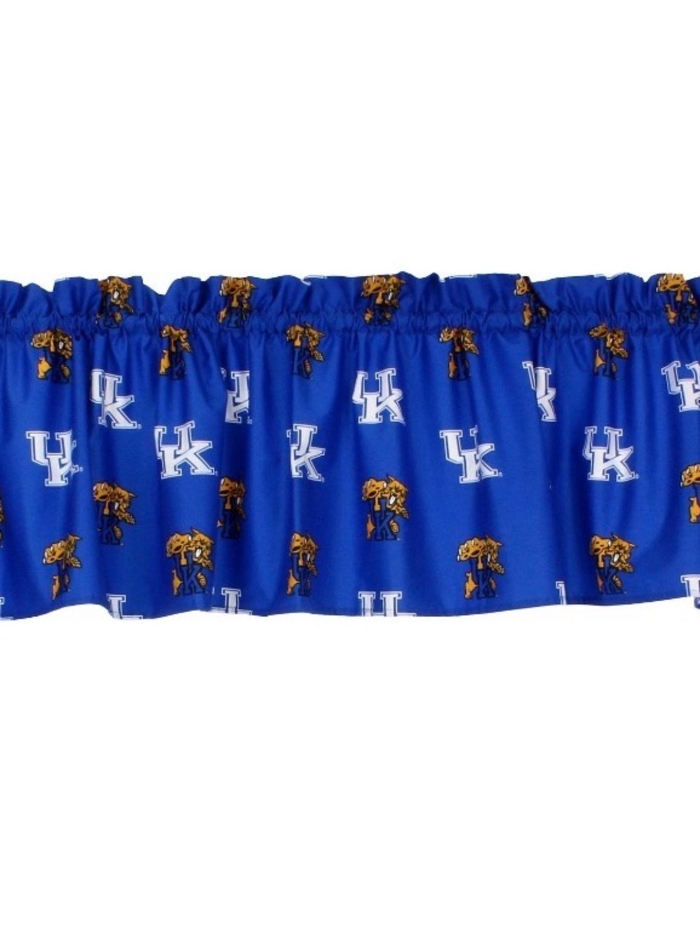 University of Kentucky Window Valance Blue with UK Logos 84”x15”